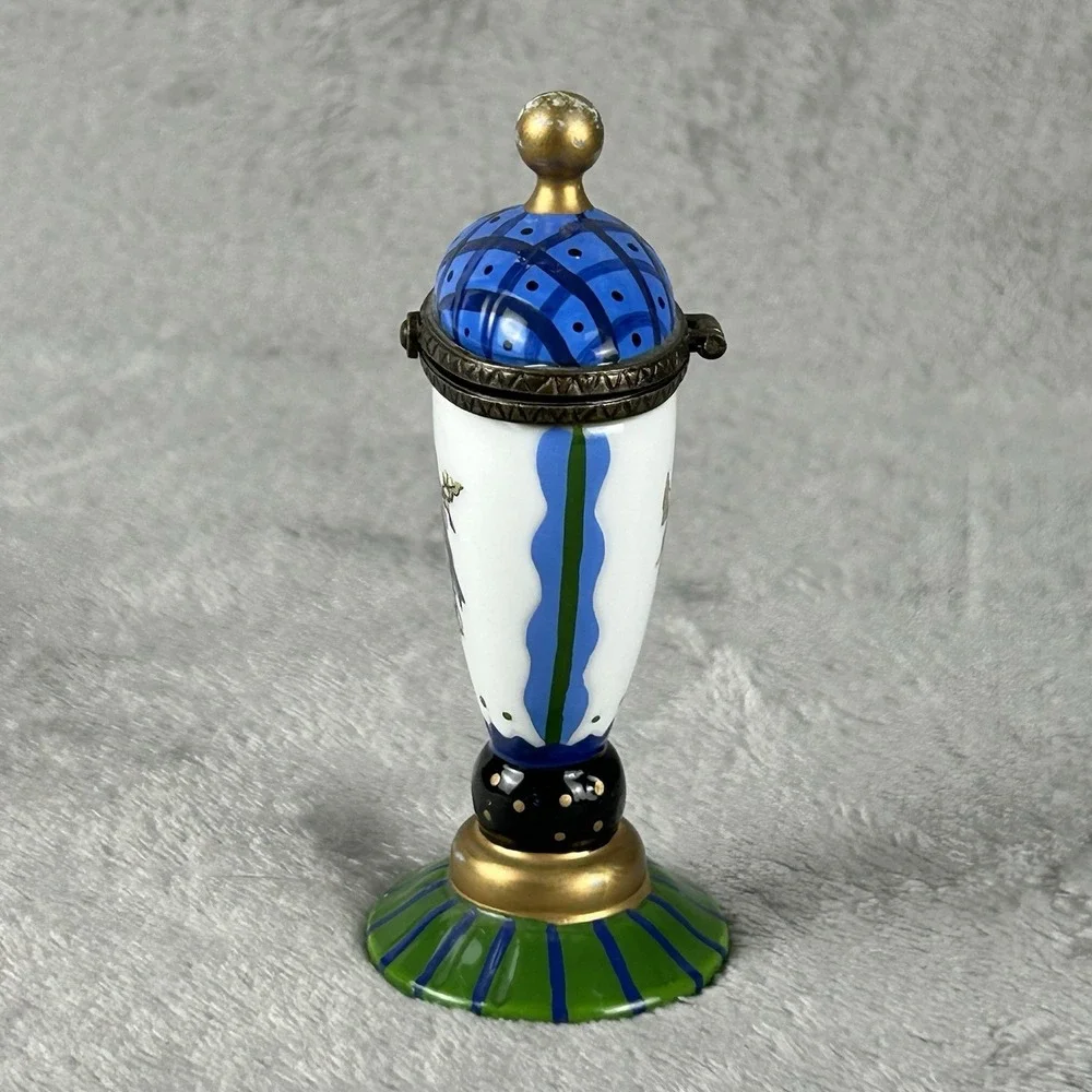 Tracy Porter The Home Collection trinket box shaped like vase, w/bird on grapes